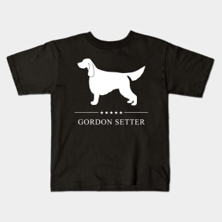 Gordon Setter Dog White Silhouette Kids T-Shirt